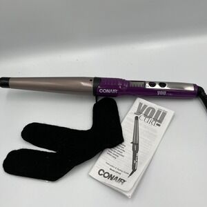 Conair You Curl Infinity No Clamp Digital Curling Iron Wand Glove & Instructions